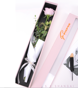 Emballage de rose simple personnalisé boîte-cadeau semi-transparente ouverture de fenêtre boîtes à fleurs simples carrées longues pour bouquets