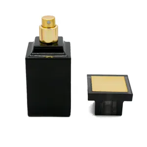 55 ml atacado perfume retangular quadrado preto escuro francês homens perfume garrafa