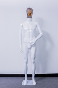 Maniquí de cuerpo completo para hombre, maniquí de moda con cabeza de metal, color blanco - Product Image 6