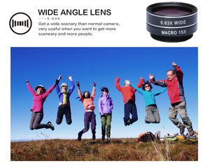 Kit d'objectifs universels 5 en 1 pour téléphone portable : objectif fisheye + grand angle + <span class=keywords><strong>macro</strong></span>, objectif de caméra mobile pour <span class=keywords><strong>iOS</strong></span> et Android - Product Image 5