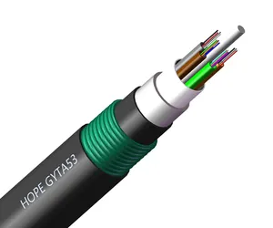 Cabo de fibra ótica subterrânea 4/8/12/24/48 core sm gyty53/gyta53, exterior