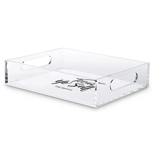 High Quality Clear Acrylic Insert Serving Tray Perspex Food Serving Tray For Home Use