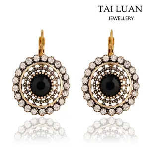 Handmade diamond sunflower stud earrings artificial kundan jewellery