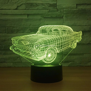 3D ilusión LED noche luz de la lámpara de coche de forma óptica lámpara de mesa para <span class=keywords><strong>el</strong></span> hogar Decoración regalo para niños - Product Image 5