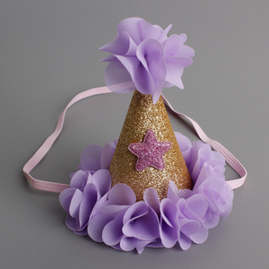 Baby Elastic Headband Kids Baby Girls <strong>Birthday</strong> Party Hair Bands <strong>Hats</strong> Newborn Party Crown Star Chiffon Headband
