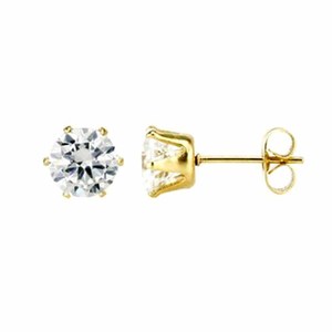 Semplici gioielli di moda da <span class=keywords><strong>donna</strong></span> in <span class=keywords><strong>acciaio</strong></span> inossidabile placcato oro con <span class=keywords><strong>orecchini</strong></span> rotondi trasparenti con zirconi cubici - Product Image 2