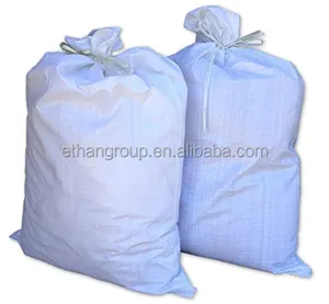 Sachets de sable en polypropylène blanc, sachet tissé pour le sucre, le sel, le riz, la farine, shangji, graines, popcorn, 50/100kg, 50lb