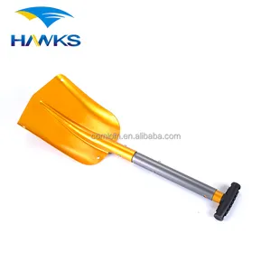 CL2T-SS805L Three pieces construction Portable folding Colorful Telescopic Aluminum Car Adjustable Extended Edition Snow Shovel