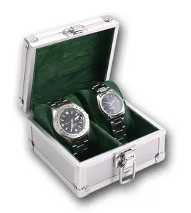 Özelleştirilmiş boyutu gümüş renk depolama koruyucu taşıma çantası Alüminyum saat durumda/kutu