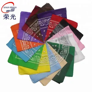 Solid solid bandana fabric color headwear tube bandana 100% cotton packaging bandana