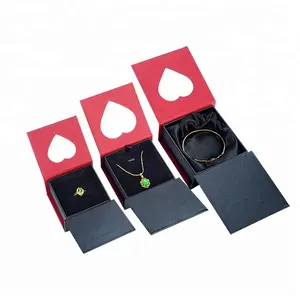 Paper Cardboard Pendant Bracelet Rings Necklace Red Jewelry Box Wholesale