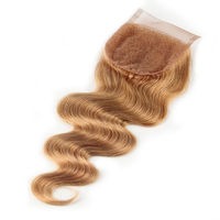 closures factory packet wholesale 12 14 inches color #27 honey blond body wave grade 10a brazilian human hair 4*4 lace closure