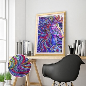 COOLEVE Dipinto Diamantato 3D Fatto a Mano, Lussuoso Artigianato Artistico per Decorazione Casa, Raffigura un Cavallo Dipinto a Mano, Regalo per <span class=keywords><strong>Amanti</strong></span> degli Animali - Product Image 3