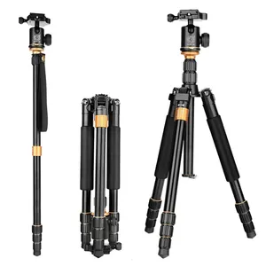 Q666/QZSD Q999S Profesional Fotografi Portabel Tripod Pro SLR Digital Kamera Aluminium Tripod Untuk Travelling Gratis Pengiriman