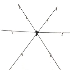 65cm Acier Inoxydable Six Équerre avec 12 Émerillons De Pêche matériel de Pêche Produits - Product Image 1