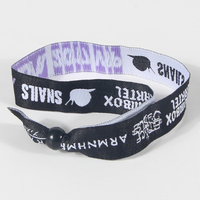 Promocional personalizado pulsera tejida bordado hecho a mano pulseras de tela de