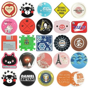 Customizable American Style Round Coaster Set with Eco-Friendly <strong>Silicone</strong> <strong>Mats</strong> &amp; Pads Promotional Use Custom Logo Options - Product Image 1