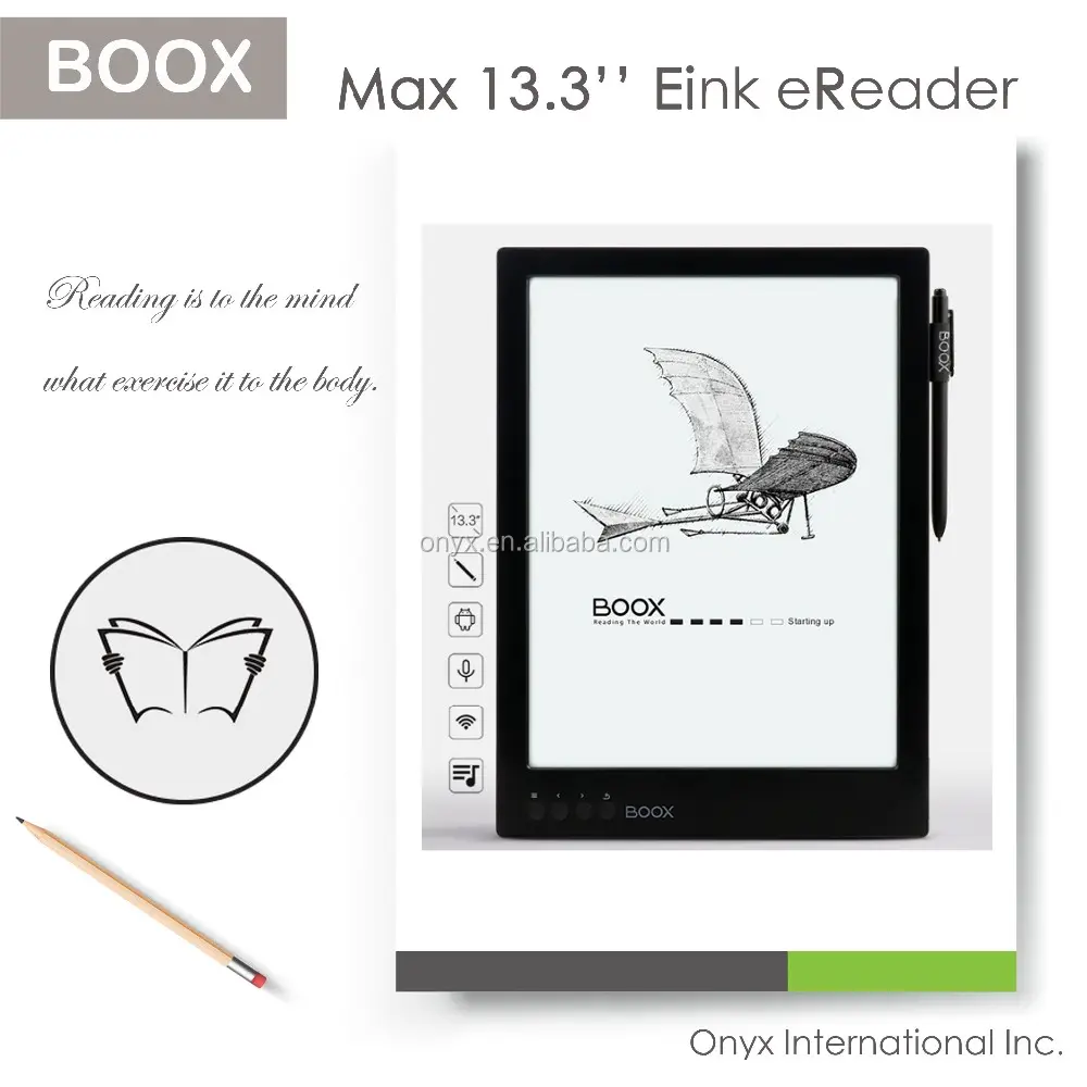 Pdf EหนังสือErreader E-Inkแท็บเล็ต13.3นิ้วAndroid Ebooksอ่านBoox Max Carta