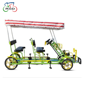 Vélo tandem <span class=keywords><strong>4</strong></span> <span class=keywords><strong>roues</strong></span> pour 2 personnes pour le tourisme / Siège spécial pour enfants avec volant / Vélo Surrey pour le vert - Product Image 6