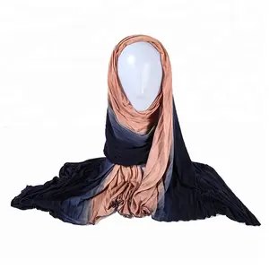 Dubai hijab brand quality cotton fabric three-tone stylish jersey shawl