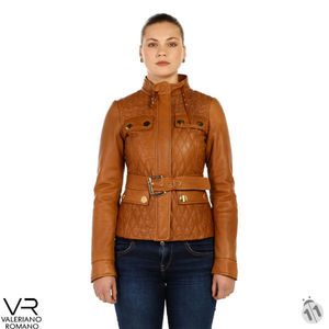 Manteau en cuir en fausse fourrure bleu océan Vêtement marron avec imprimé de fourrure animale élégant - Product Image 2