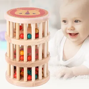 Montessori Детские переработки питания для подготовки младенца, производство Китай Ковка игрушка для развития хватательного рефлекса зрение обучающая погремушка деревянные игрушки
