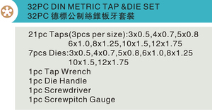 China, <span class=keywords><strong>el</strong></span> Proveedor 32 UNIDS M3-M12 Caja de Hierro Herramientas de Mano <span class=keywords><strong>Tap</strong></span> y Juego de Morir - Product Image 6