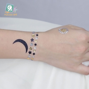 VT389/<span class=keywords><strong>tatuaje</strong></span> temporal metálico, diseño del <span class=keywords><strong>sol</strong></span> <span class=keywords><strong>de</strong></span> la estrella del ala del pájaro - Product Image 3