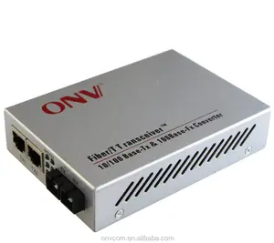 ONV0110-SCX-S2 Series 10/100M 2 puertos convertidor de medios de fibra Dual modo único interfaz SC fuente de alimentación incorporada