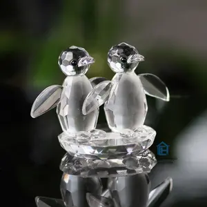 Penguin Cinta Pernikahan Kristal Bening Dekorasi untuk Suvenir Cinta Valentine