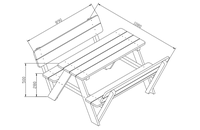 Banc de table en bois massif pour enfants pour pique-nique dans le jardin, le parc, l'école, la plage, la cuisine ou le salon.