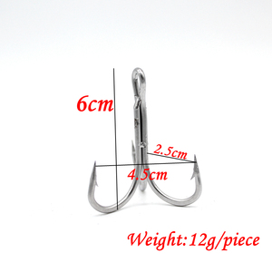 Hameçons de grande taille, ultra résistants, hameçons triples pour requins et thons, hameçons de pêche en acier inoxydable à barbelures pour la pêche en <span class=keywords><strong>mer</strong></span> - Product Image 6