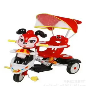 Carrinho triciclo barato leve para crianças, carrinho de bebê com música e luz