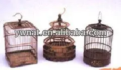 Outdoor handle wooden bird cage, handmade antique bird cage