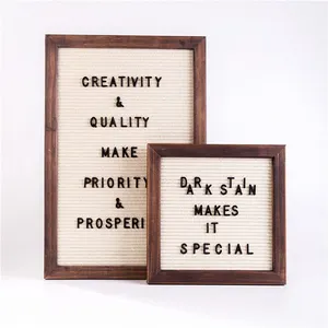 Eiken frame diy vilt brief board set met hout stand en plastic letters