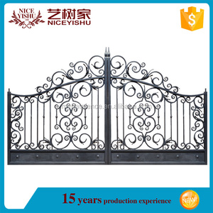 Yishu barato <span class=keywords><strong>de</strong></span> la fábrica hermosa <span class=keywords><strong>casa</strong></span> valla metálica grill puerta diseño, Principal <span class=keywords><strong>de</strong></span> hierro forjado puertas - Product Image 6