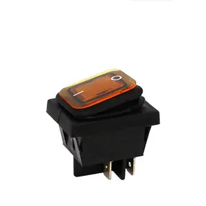 Interrupteur à bascule étanche 12V 20A 250V 16A LED avec bouton jaune 220V