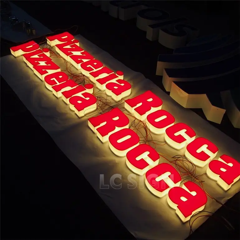 عرض ساخن على حروف LED بلاستيك ثلاثية الأبعاد بإضاءة led من الأكريليك لافتات المتاجر