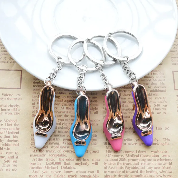 Women Bag Charms Keychain Car Keys Holder Keyring High Heel Shoes Key Chains Jewelry Gifts