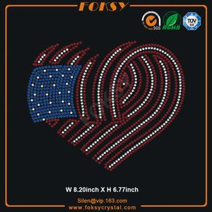 <span class=keywords><strong>J</strong></span>'aime USA hot fix strass coeur conception transferts - Product Image 3