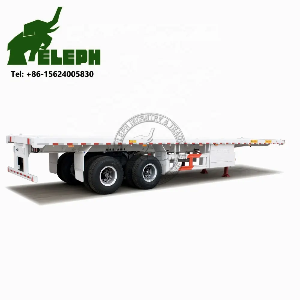 2 оси 40 тонн Контейнерный Перевозчик 40 футов платформа грузовик и прицеп размеры (по необходимости)