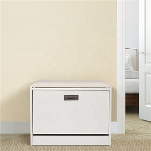<span class=keywords><strong>Meuble</strong></span> de rangement <span class=keywords><strong>blanc</strong></span> pour paire de chaussures, étagère à chaussures, boîte en bois avec coussin de siège, pour couloir et chambre à coucher - Product Image 6
