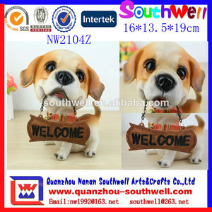 size life chien de résine bienvenue statues pour <span class=keywords><strong>la</strong></span> décoration de <span class=keywords><strong>la</strong></span> maison - Product Image 1