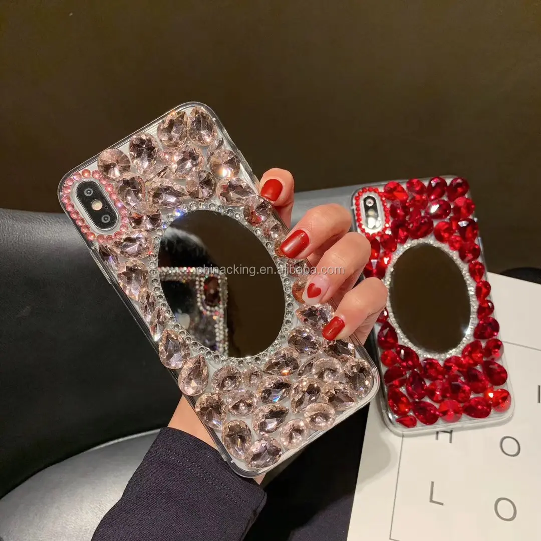 Pour Samsung S6 S7 bord S8 S9 s10 s20 Plus Note 3 4 5 8 9 10 Luxe Strass Bling diamant Miroir Cristal Étui de Téléphone