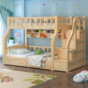 Meubles de maison enfants décors en bois <span class=keywords><strong>lit</strong></span> <span class=keywords><strong>double</strong></span> lits superposés avec garde-corps - Product Image 2