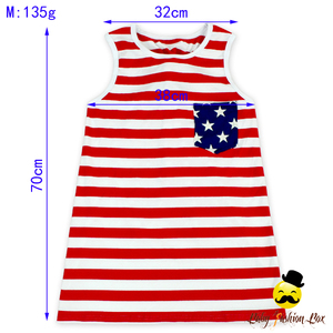 Nouveau-né Vêtements 4ème De Juillet Maman et Moi Rouge et Blanc Bande Bébé Débardeurs - Product Image 6