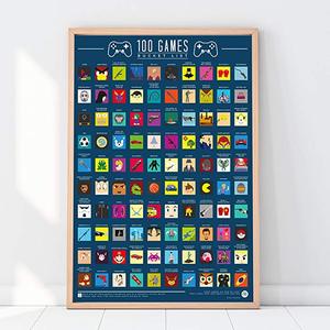 Scratch Off 100 jeux vidéo décor à la maison mur Art <span class=keywords><strong>peinture</strong></span> seau liste affiche - Product Image 1