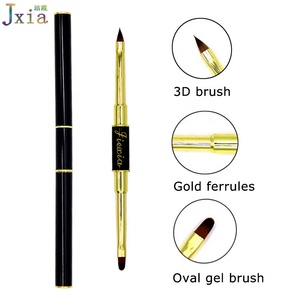 Lado doble 2 en 1 oro rosa manicura Oval Gel pintura pluma <span class=keywords><strong>de</strong></span> dibujo <span class=keywords><strong>uñas</strong></span> arte acrílico 3D flor cepillo - Product Image 6