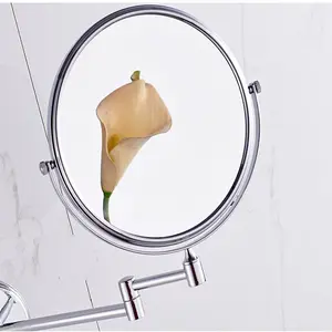 SUNWEX Magnifying Shaving Mirror Cosmetic Makeup Mirror Foldable 3x Times Double-sided Wall Mounted Shower Mirror