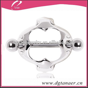 316l de acero quirúrgico escudo del pezón en negrita con forma de trébol - Product Image 1